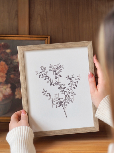 Botanical Sketch Framed Canvas Print | 11x14