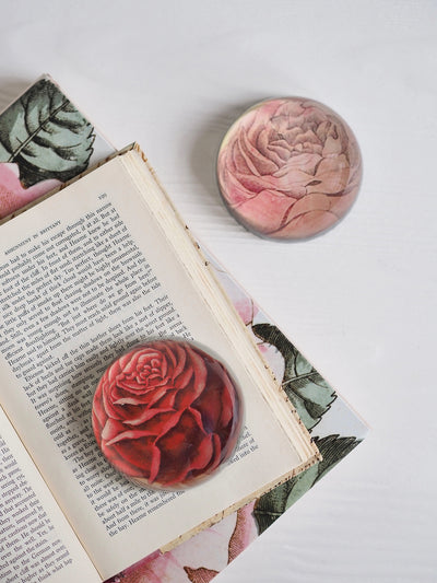 Red Rose Cut-out Dome Paperweight