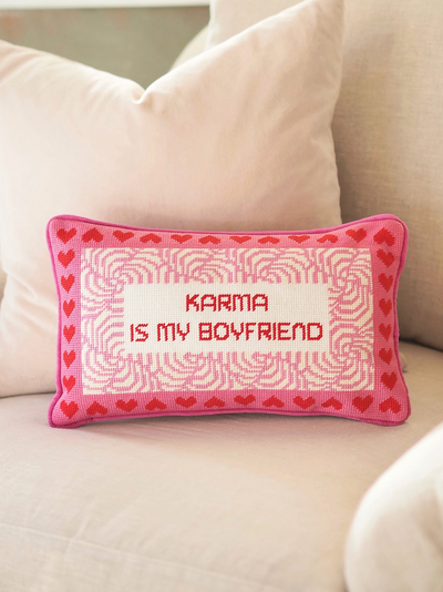 Karma Needlepoint Pillow | 9x15