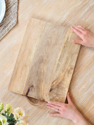 Flynn Cutting Board w/ Leather Handle