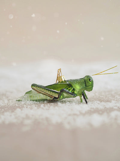 Grass Green Grasshopper Ornament