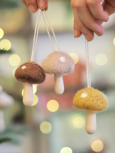 Mini Dot Mushroom Ornaments