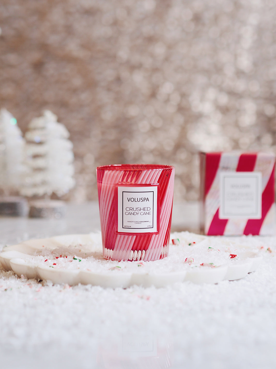 Crushed Candy Cane Boxed Candle