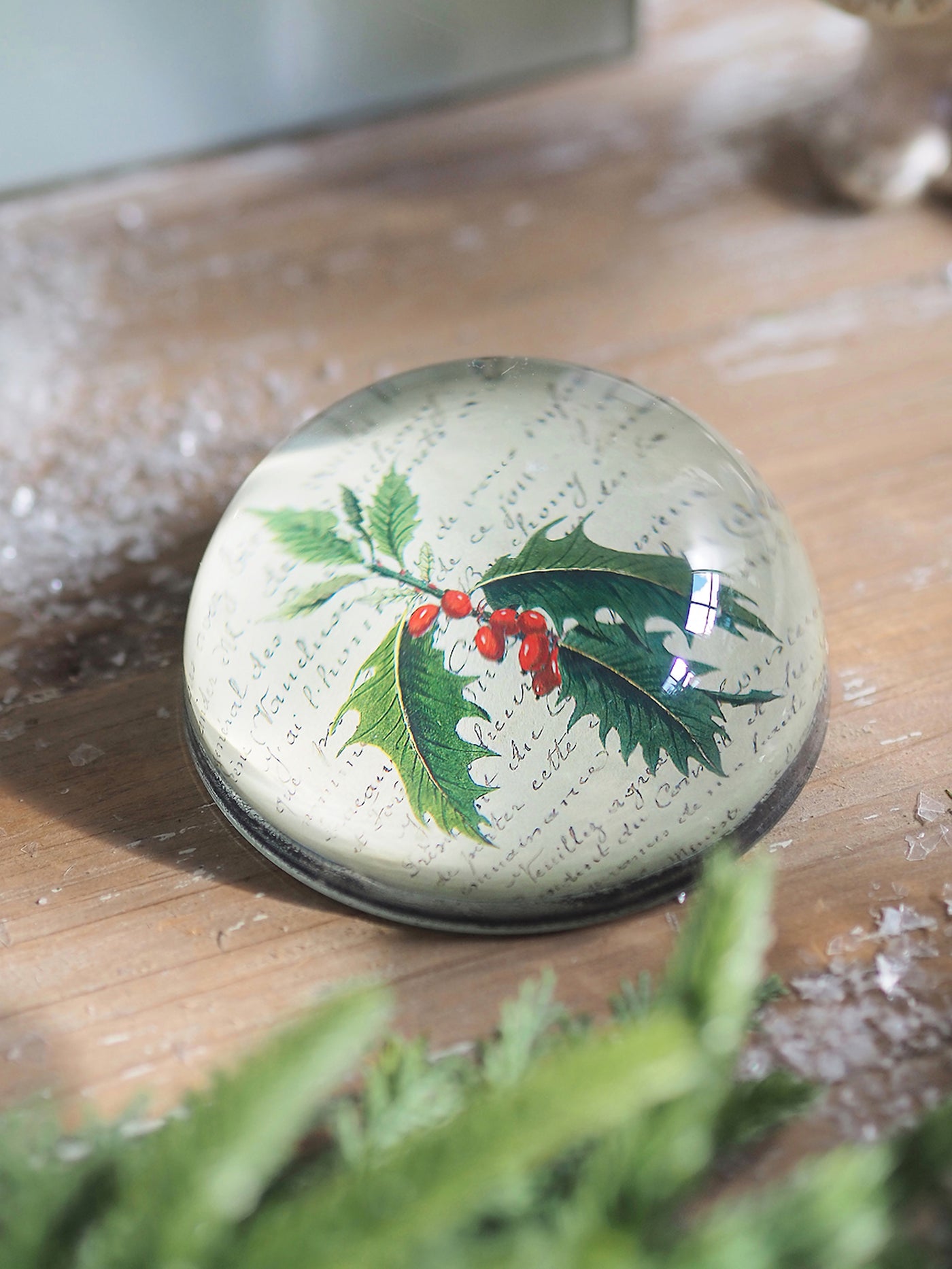 Holly Dome Paperweight