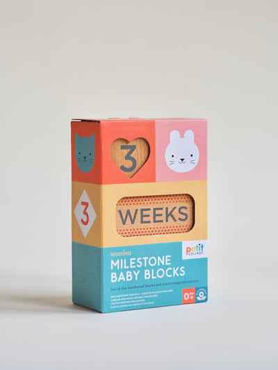 Wooden Milestone Baby Blocks