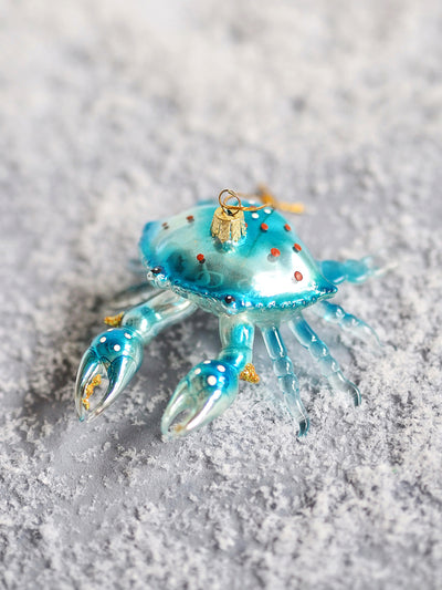 Blue Seaside Crab Ornament