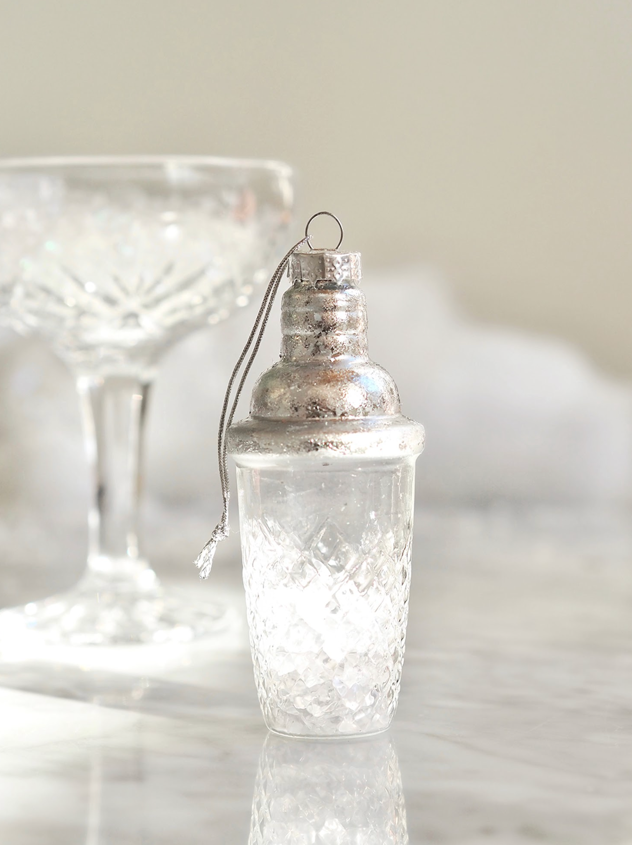 Silver Martini Shaker Ornament