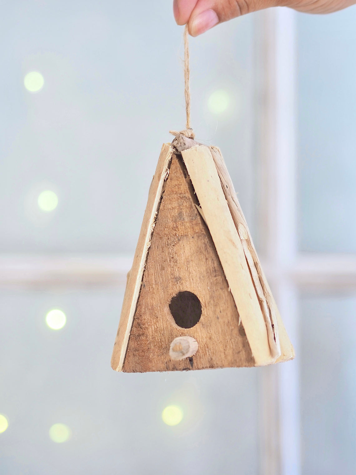 Driftwood A-Frame Bird House Ornament