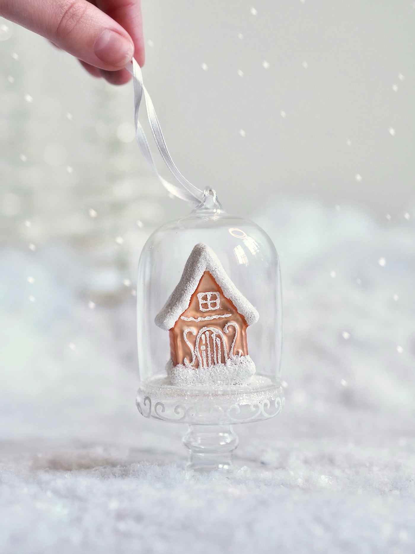 Gingerbread House in Cloche Ornament