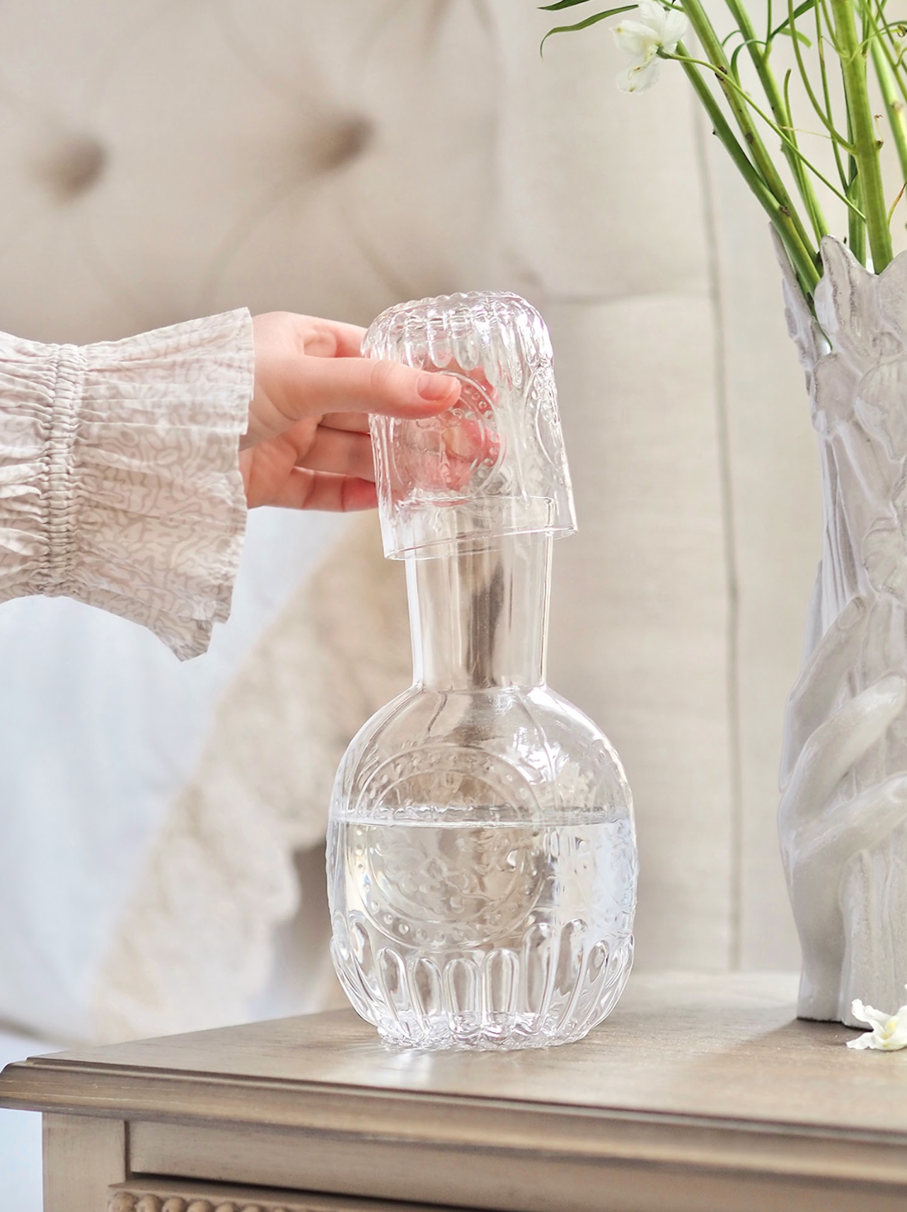 Julie Embossed Bedside Carafe