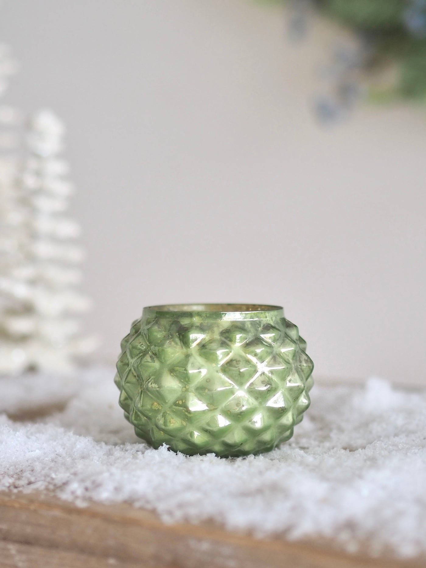 Sage Studded Mercury Tealight Holder