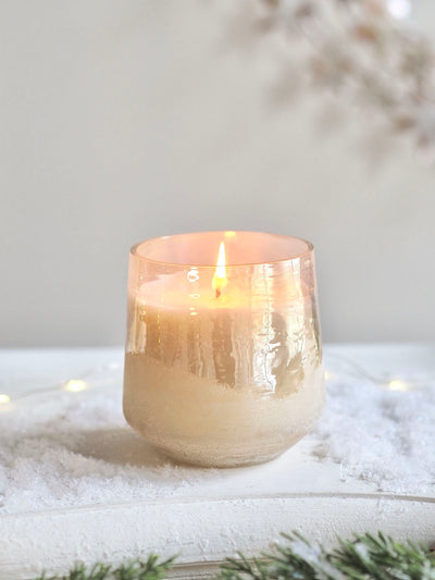 Winter White Baltic Glass Candle | Small