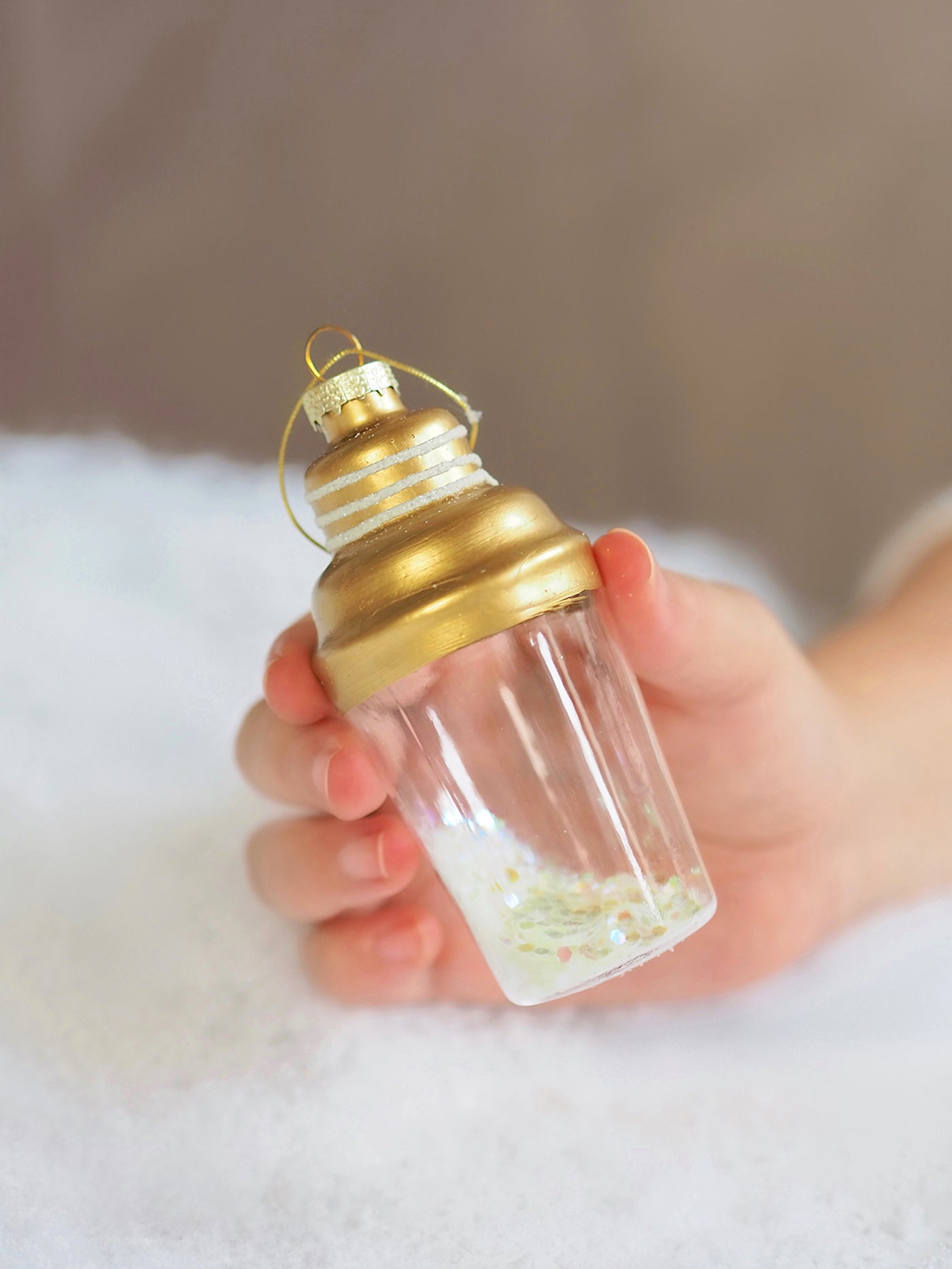 Gold Cocktail Shaker Ornament