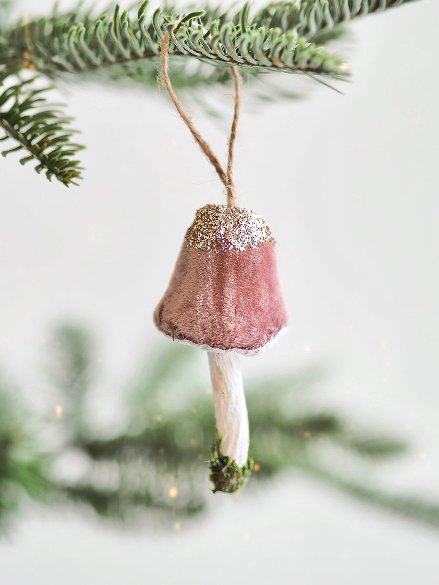 Dusty Rose Mushroom Ornament | Narrow