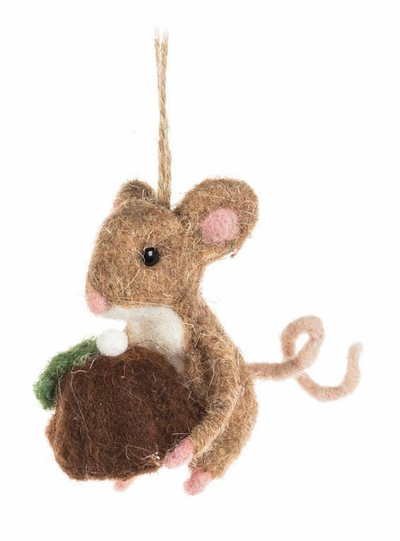 Christmas Pudding Mouse Ornament