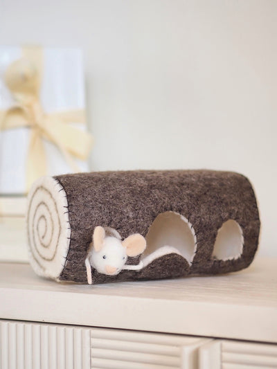 Logan Mouse in a Log