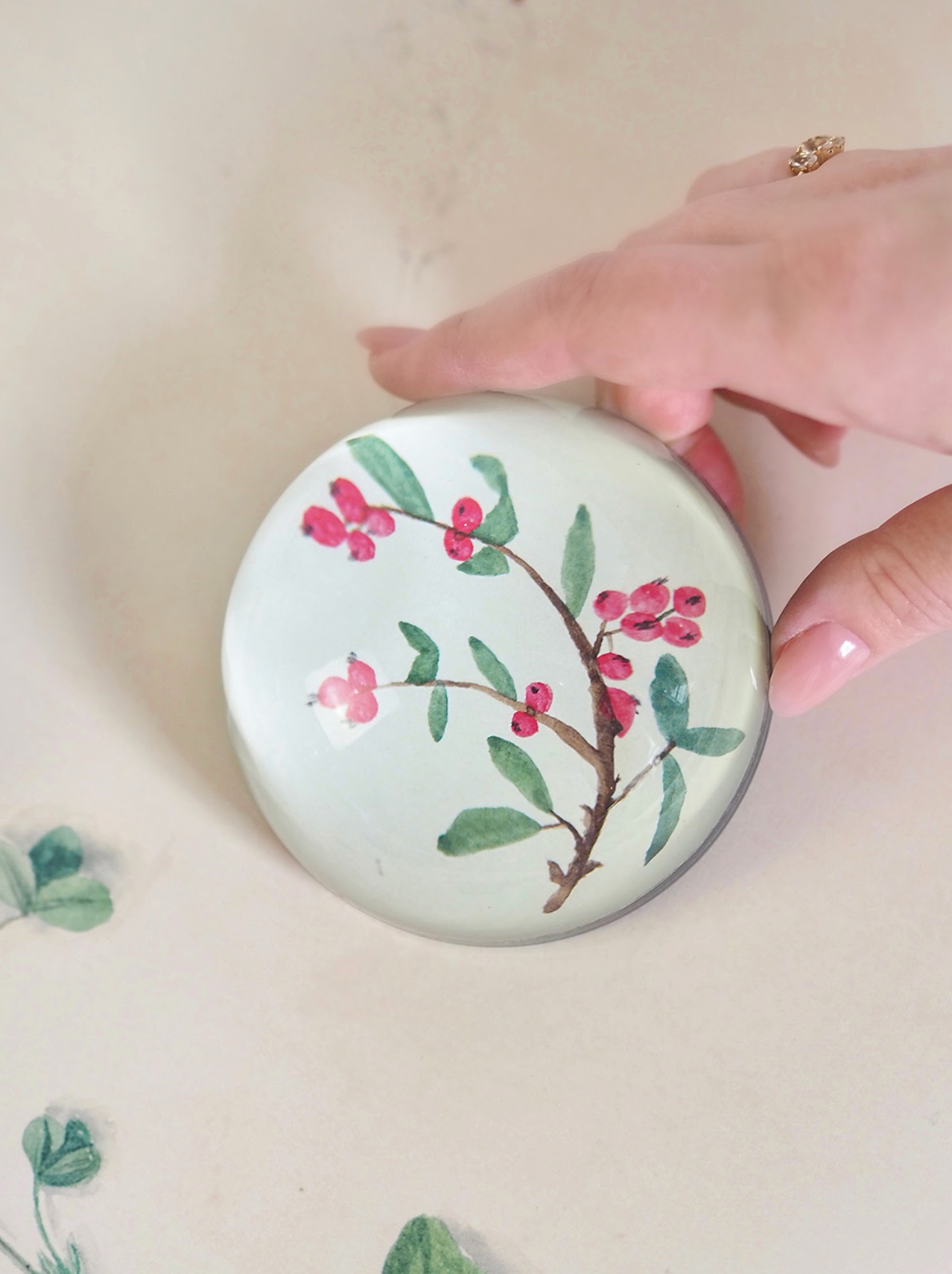 Painted Berry Dome Paperweight