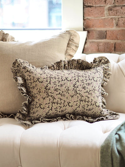 Izna Emerald Ruffle Pillow | 14x20