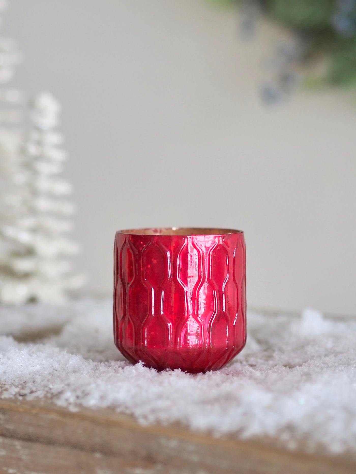 Red Geo Mercury Tealight Holder