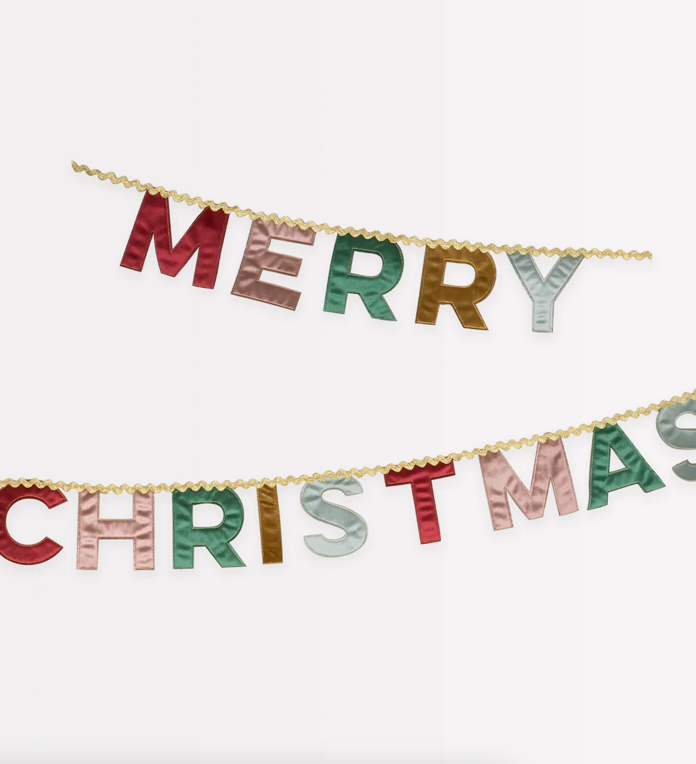 Merry Christmas Velvet Pennant Garland