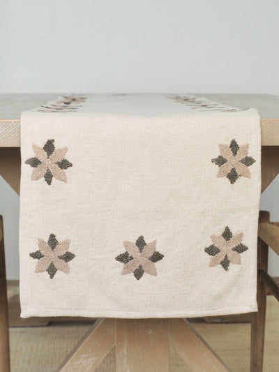 Embroidered Star Table Runner