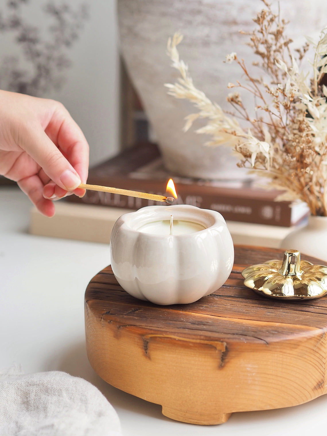 Pumpkin Ceramic Candle