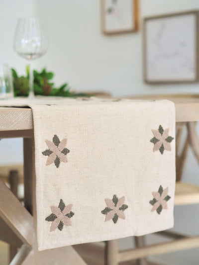 Embroidered Star Table Runner