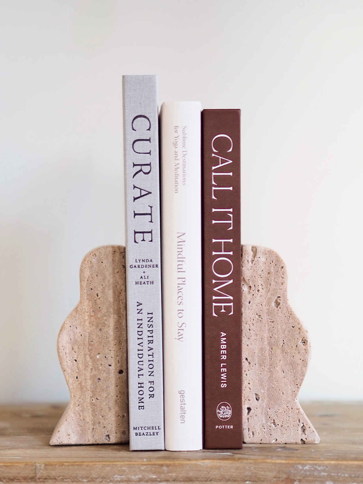 Travertine Wave Bookend Set