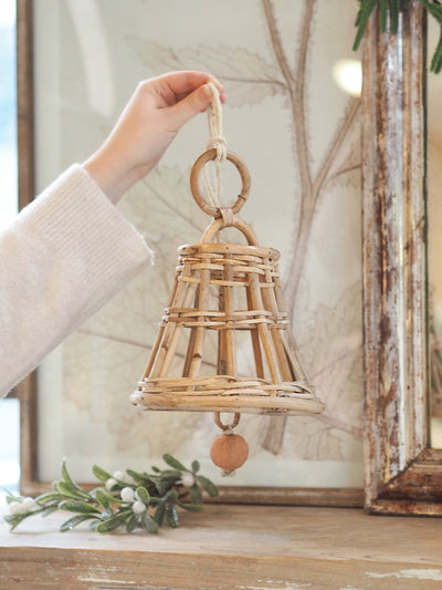 Cane Open Weave Hanging Bell