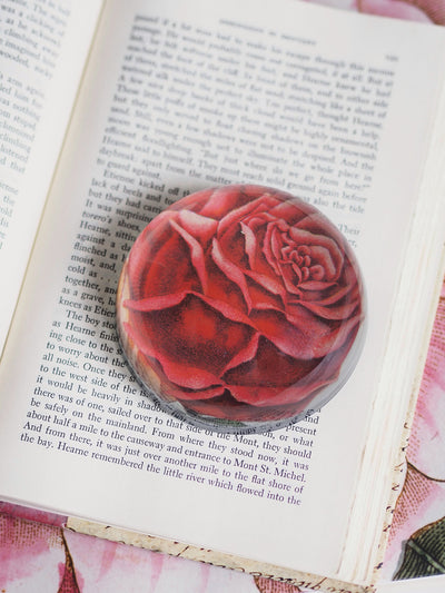 Red Rose Cut-out Dome Paperweight