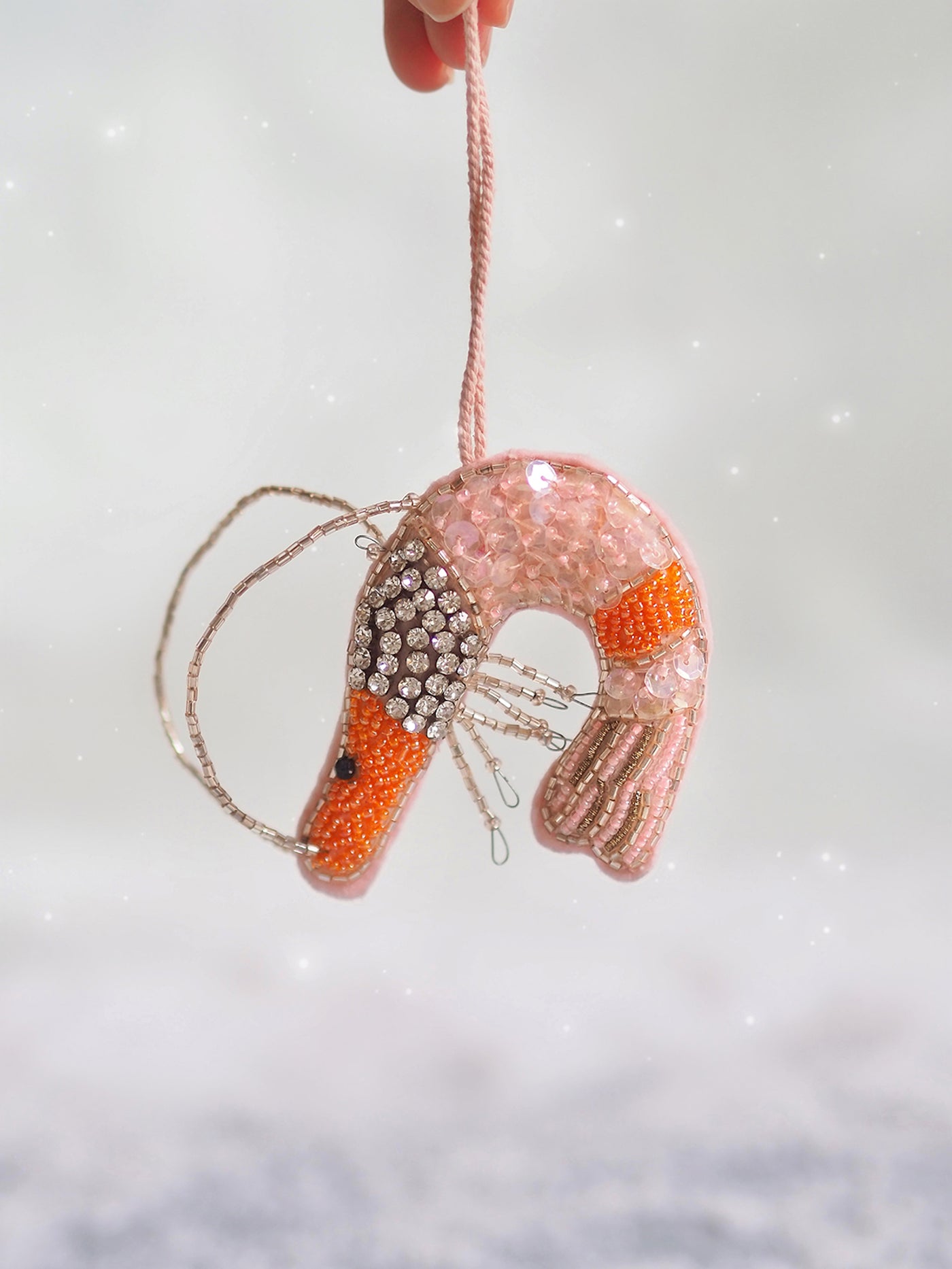 Beaded Shrimp Ornament