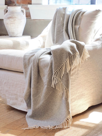 Juno Light Grey Cashmere Throw