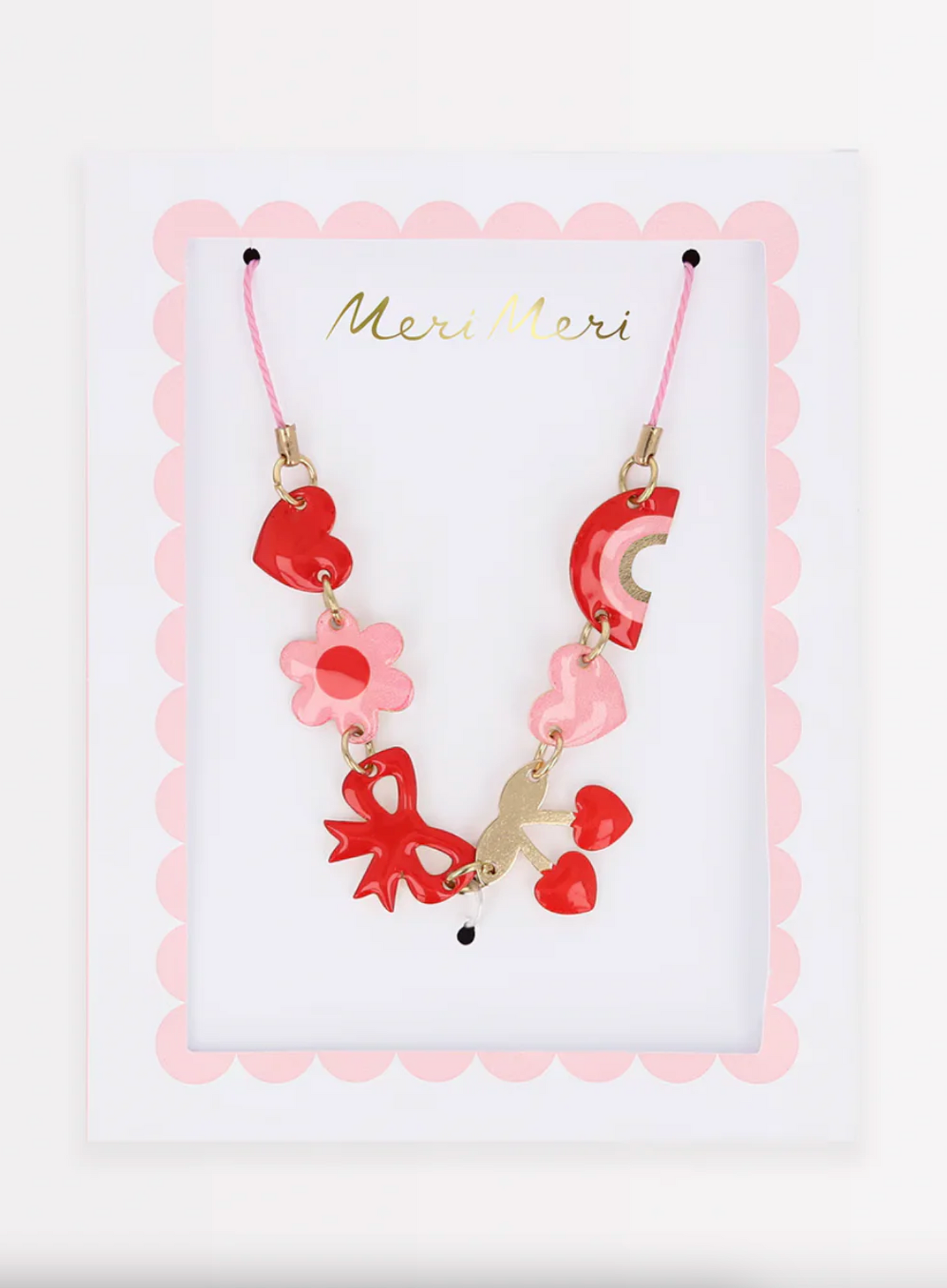 Hearts & Cherries Enamel Charm Necklace