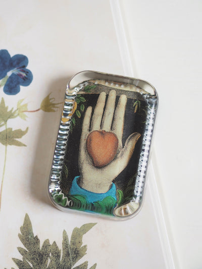 Heart in Hand Dotted Edge Paperweight