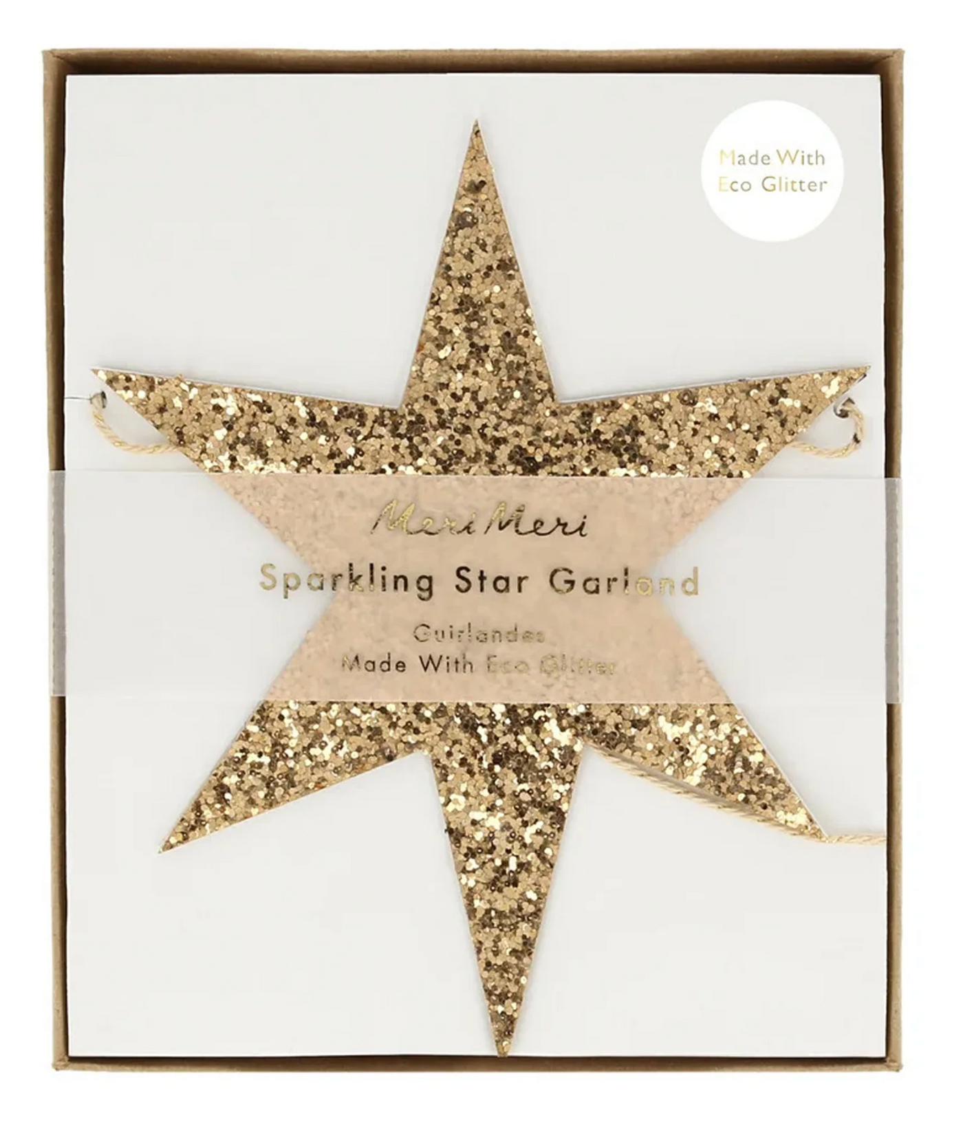 Eco Glitter Stars Garland