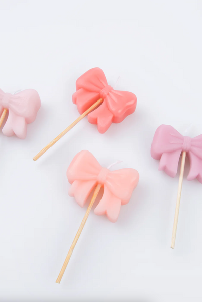 Pink Bow Birthday Candles