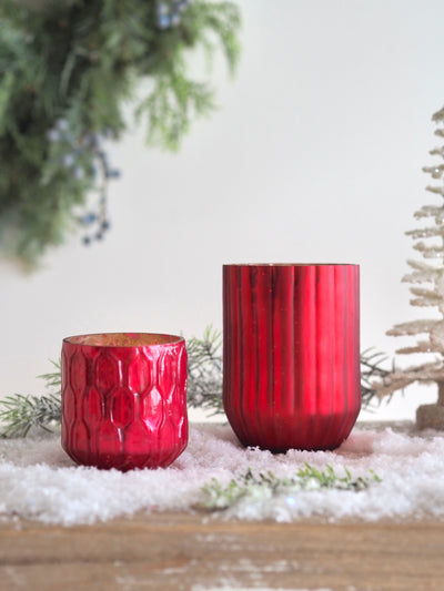 Red Geo Mercury Tealight Holder