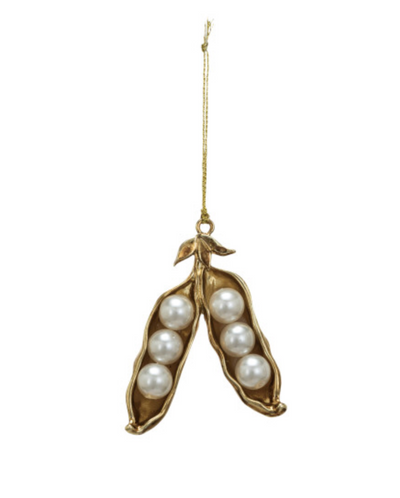 Pearl Pea Pod Ornament