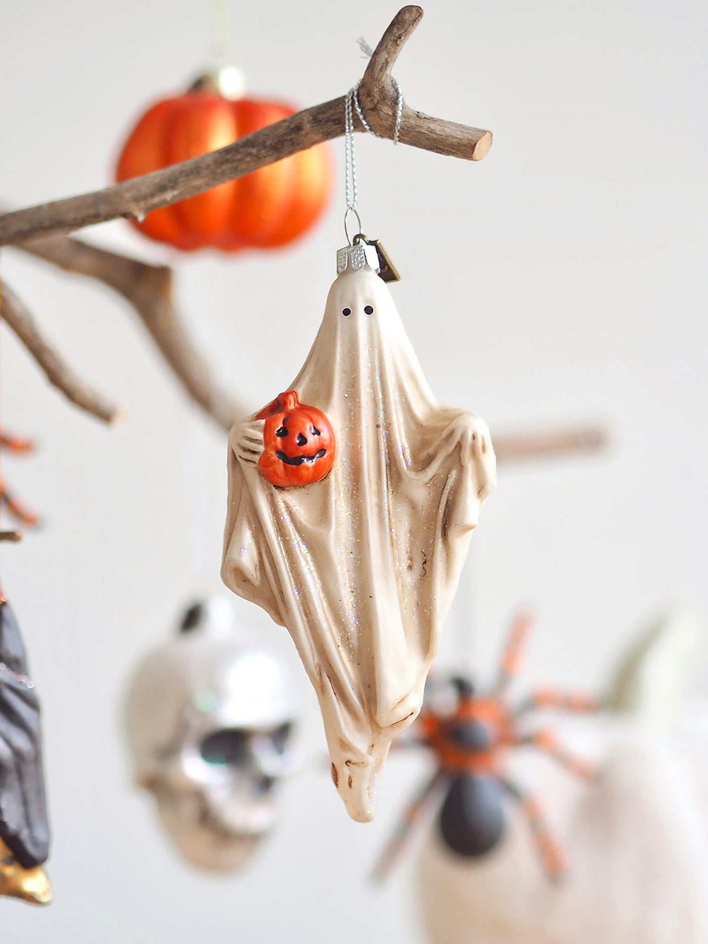 Friendly Ghost with Pumpkin Ornament