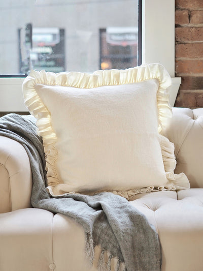 Anika Cream Ruffle Pillow