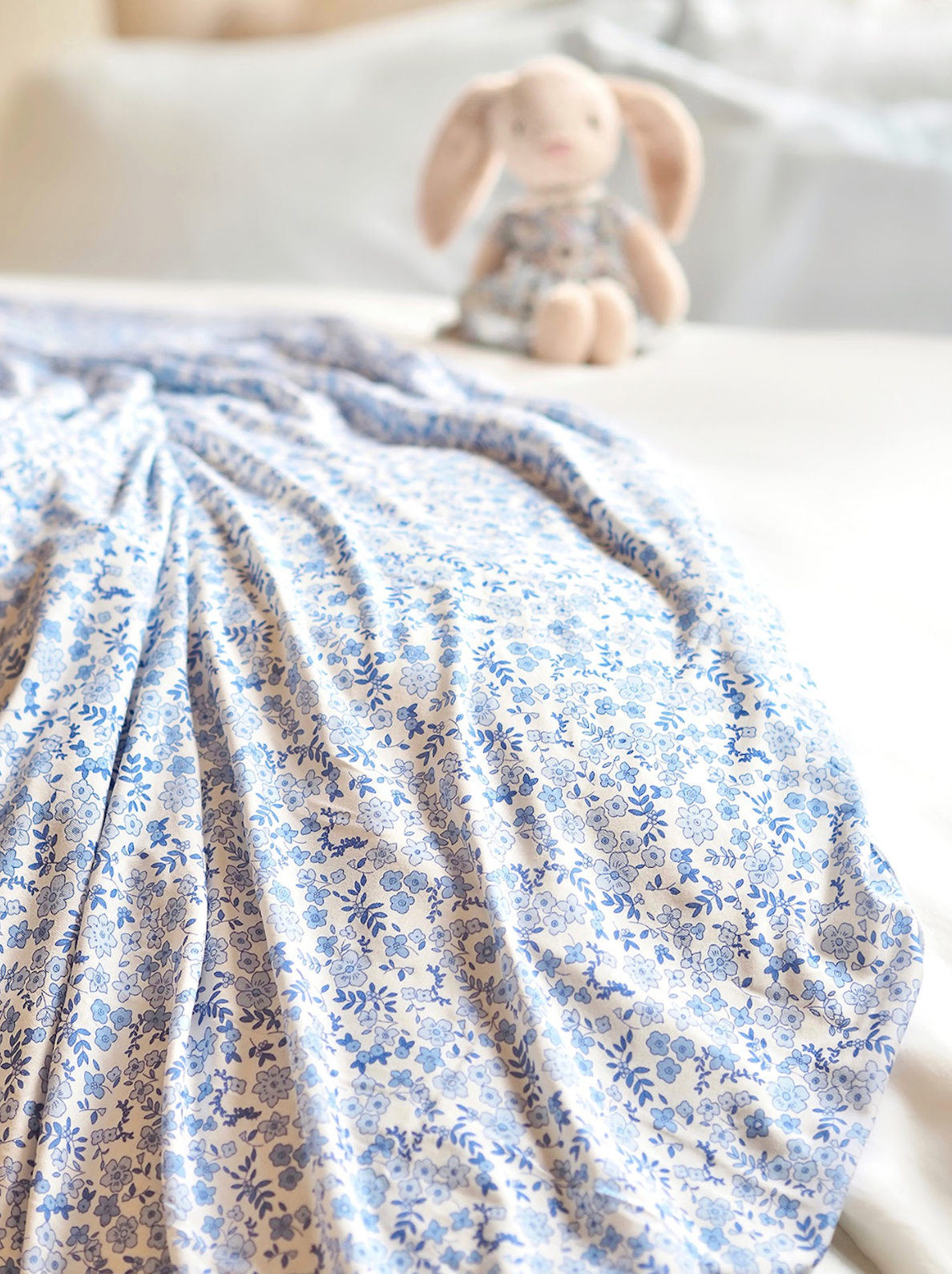 Blue Floral Swaddle Blanket