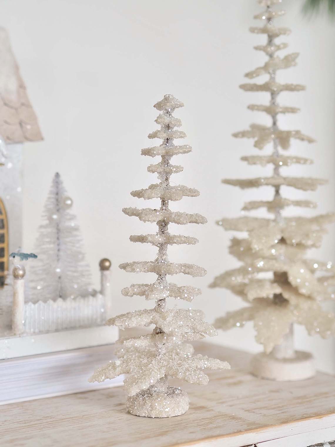 White Glitter Trees