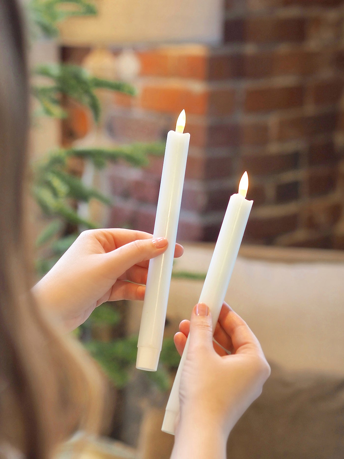 Battery Operated Taper Candle Set of 2