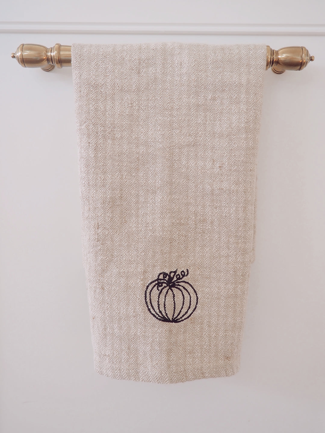 Pumpkin Linen Tea Towel