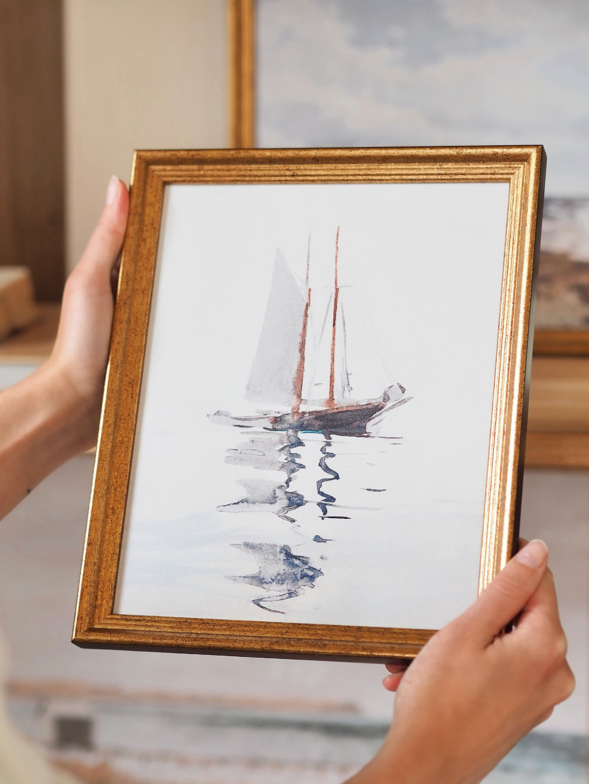 Sailboat Framed Canvas Print | 8x10