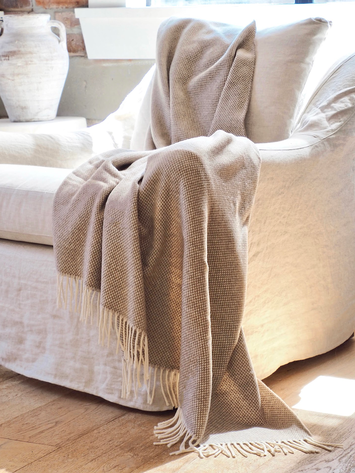 Juno Taupe Cashmere Throw