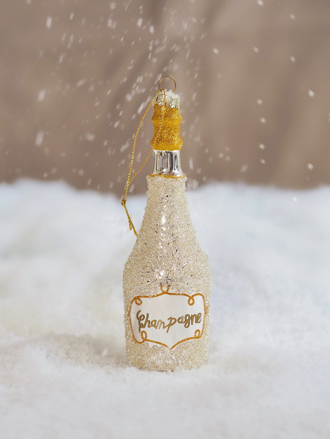 Glitter Champagne Bottle Ornament