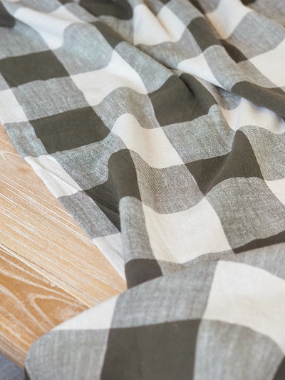 Salinas Gingham Olive Tablecloth