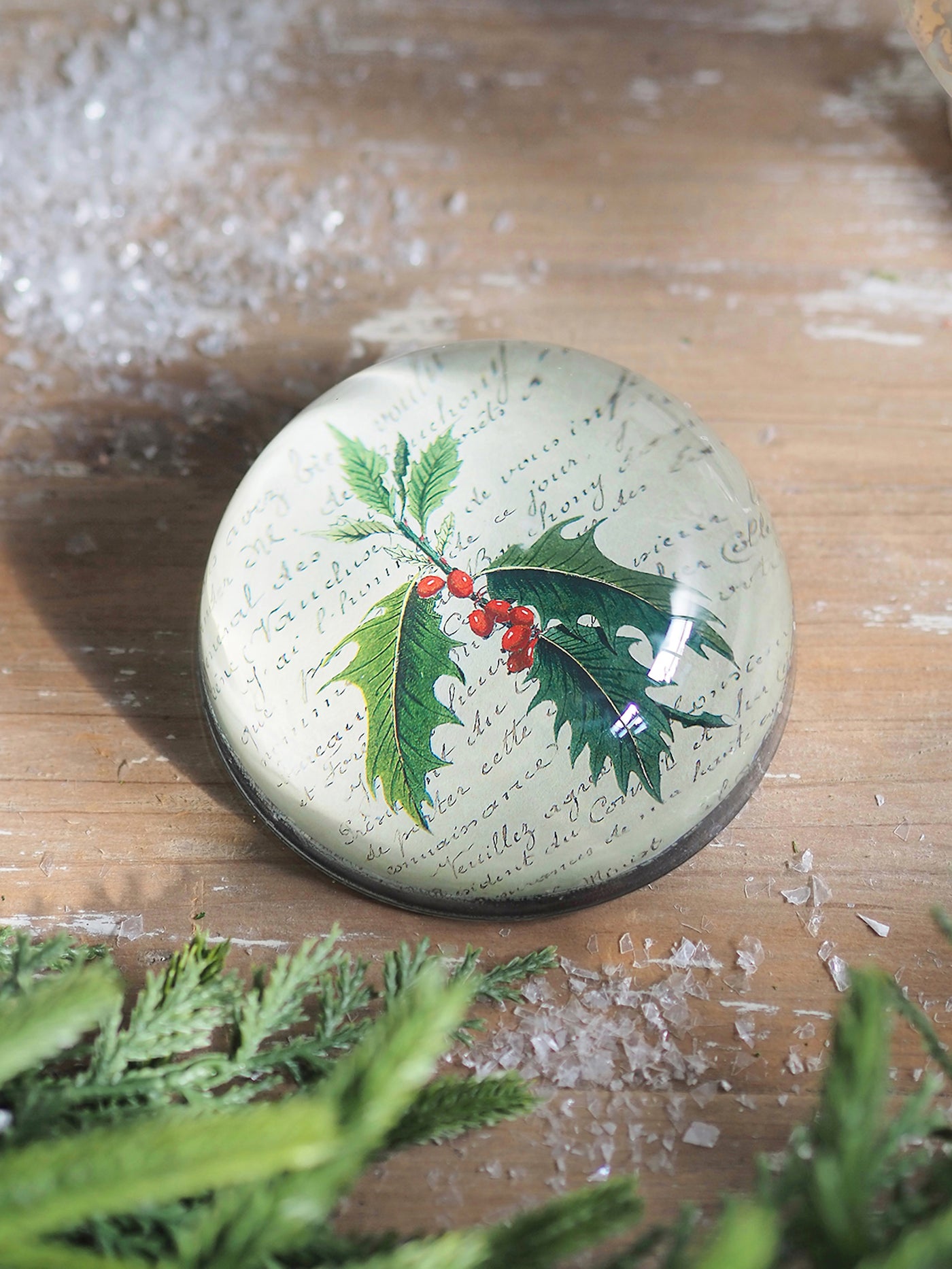 Holly Dome Paperweight