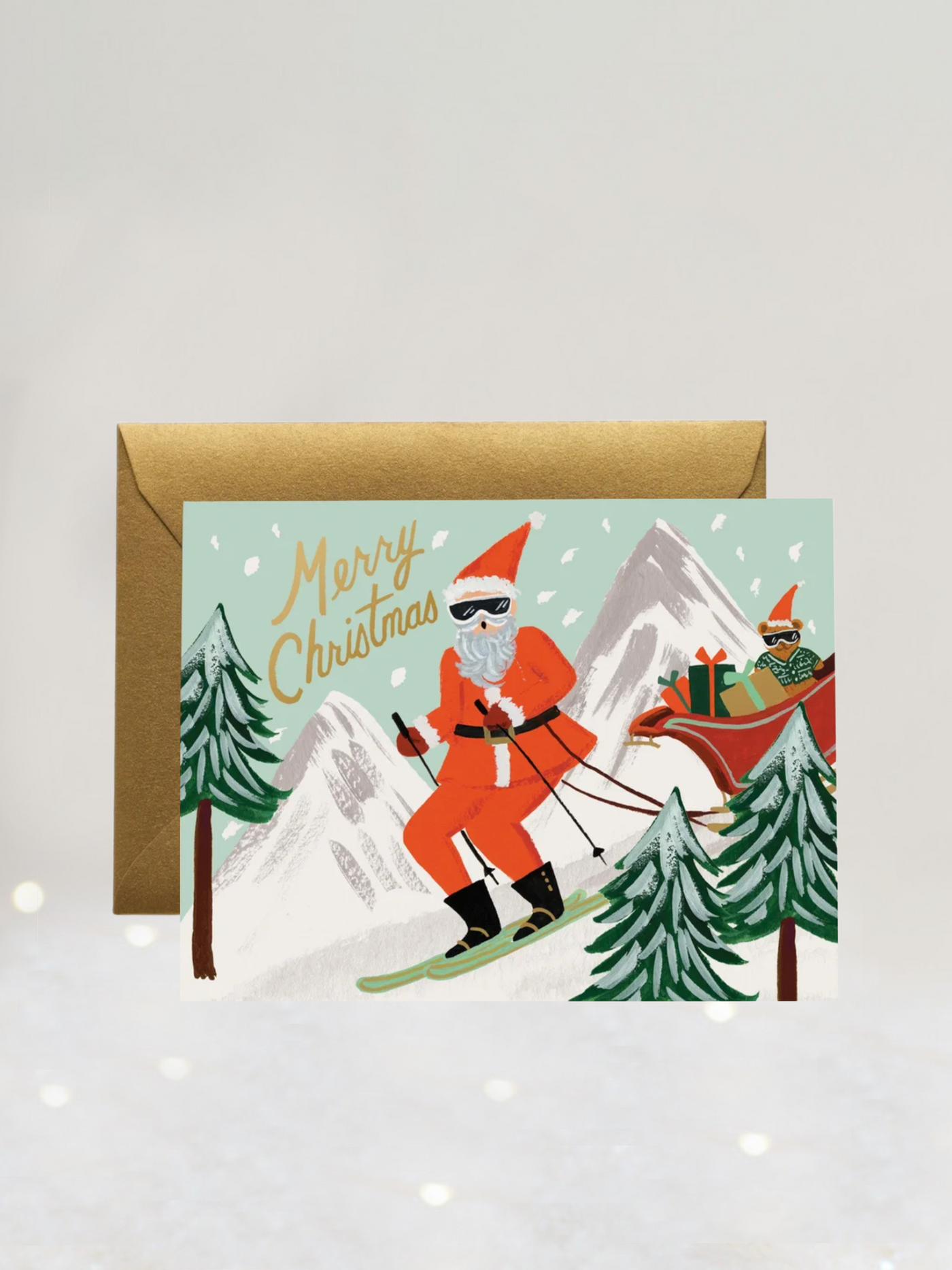 Skiing Santa Card Boxed Set